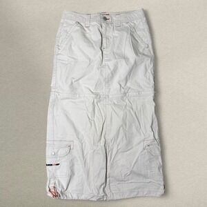 Y2K Unionbay Convertible Cargo Skirt Tan Utility Zip-Off Maxi Mini Cyber Size 5